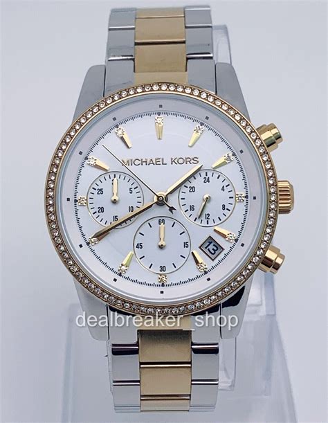 michael kors ritz chronograph silber|mk6474.